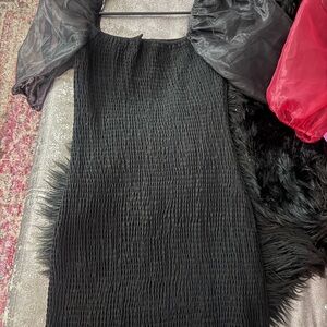 Elegant Black Textured Dress